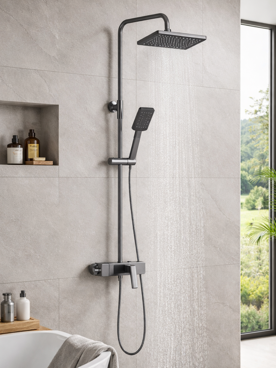L17601 3 Functions Shower Column With Mixer