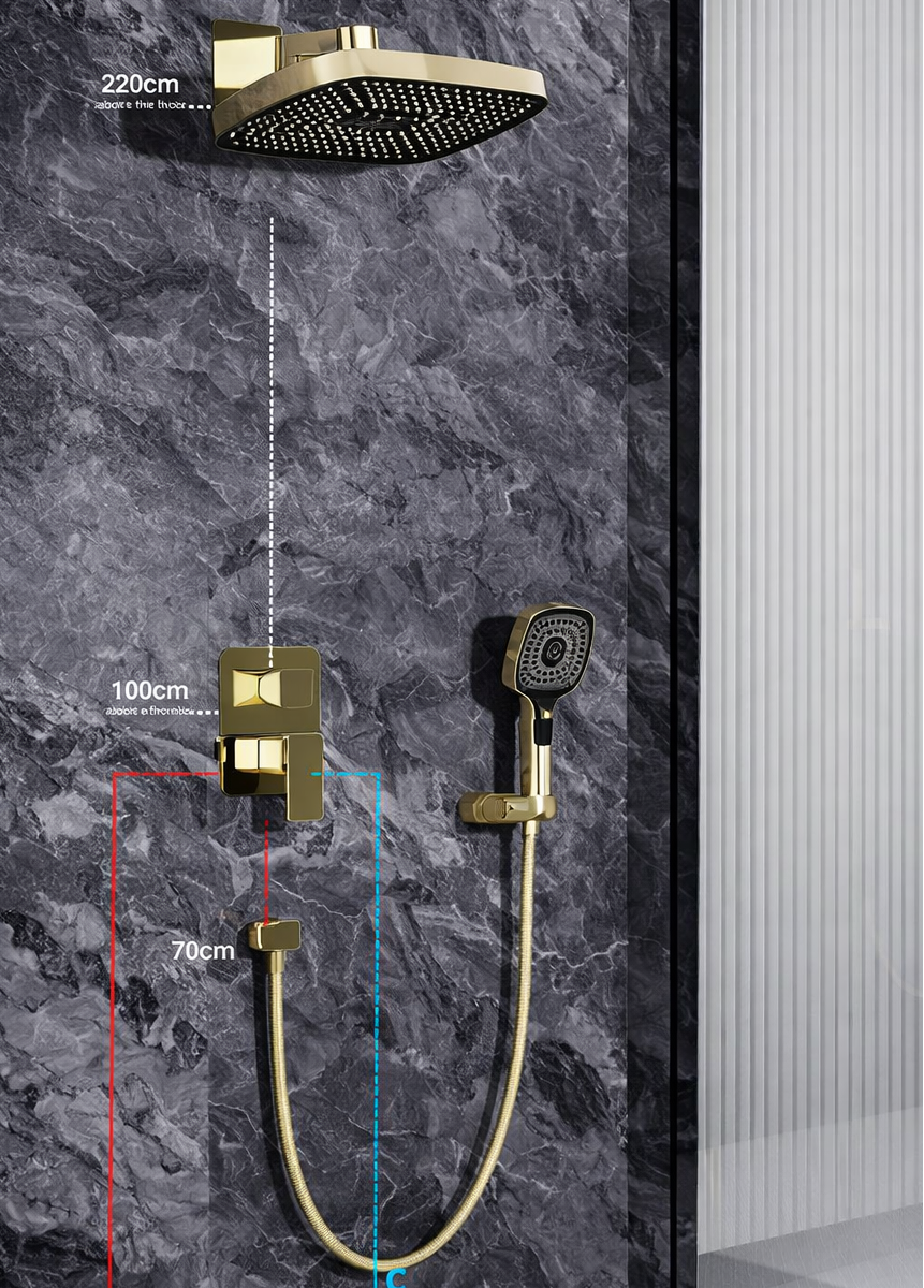 L41102 Concealed Shower System with Large Rainfall Head L41102 Concealed Shower System with Large Rainfall Head