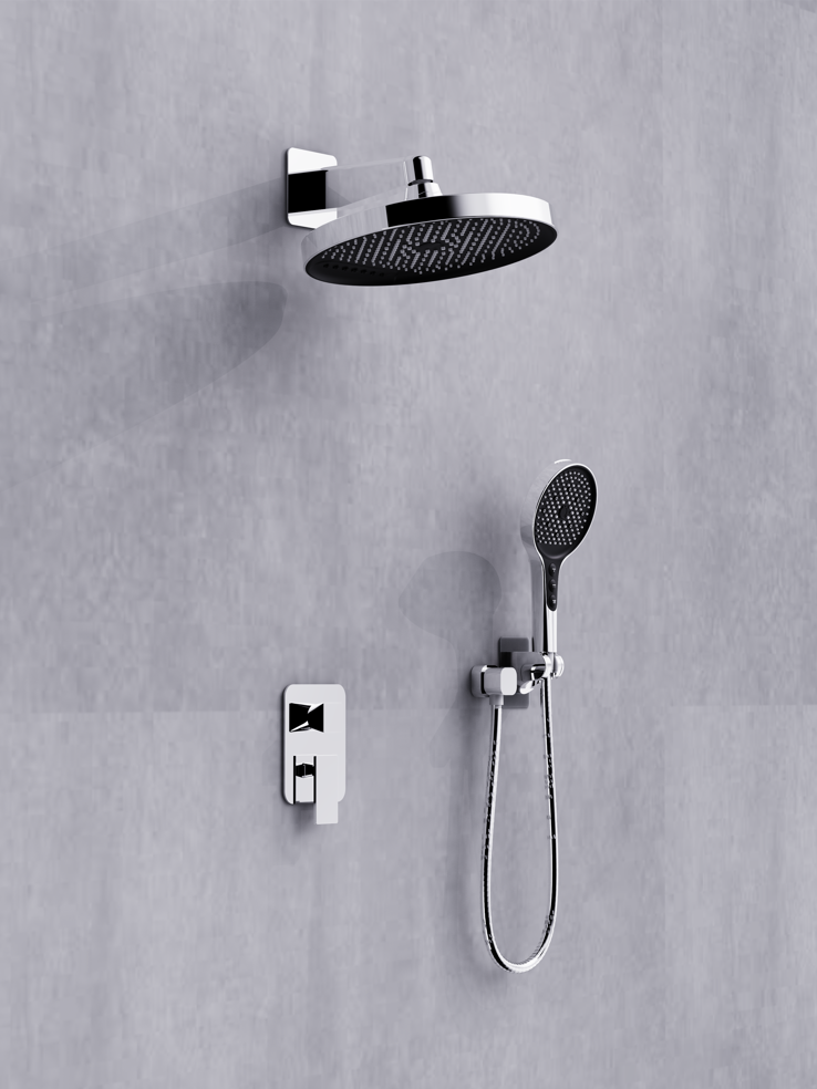 L41101 Concealed Shower System with Large Rainfall Head L41101 Concealed Shower System with Large Rainfall Head