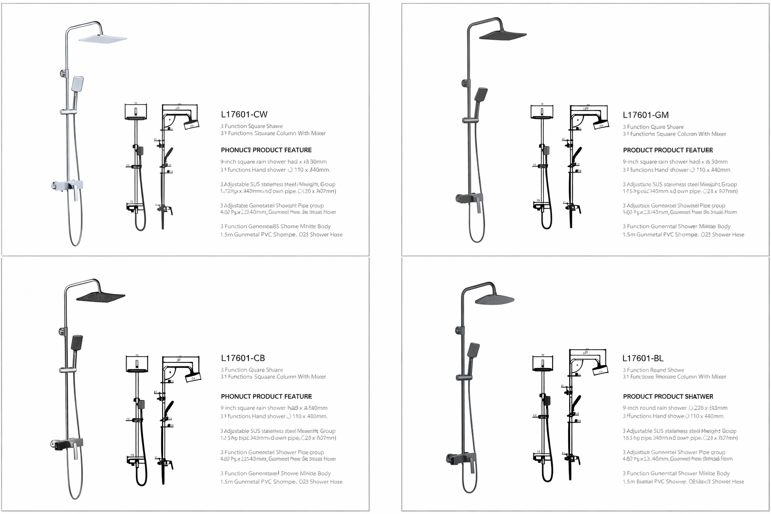L17601 3 Functions Shower Column With Mixer L17601 3 Functions Shower Column With Mixer