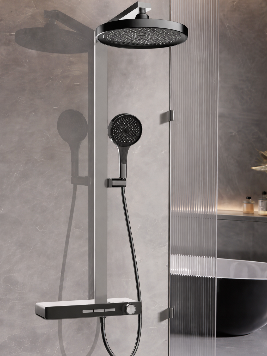 L30603 3-Functions Digital Thermostatic Shower Column | Brass Body | Anti-Scald Safety