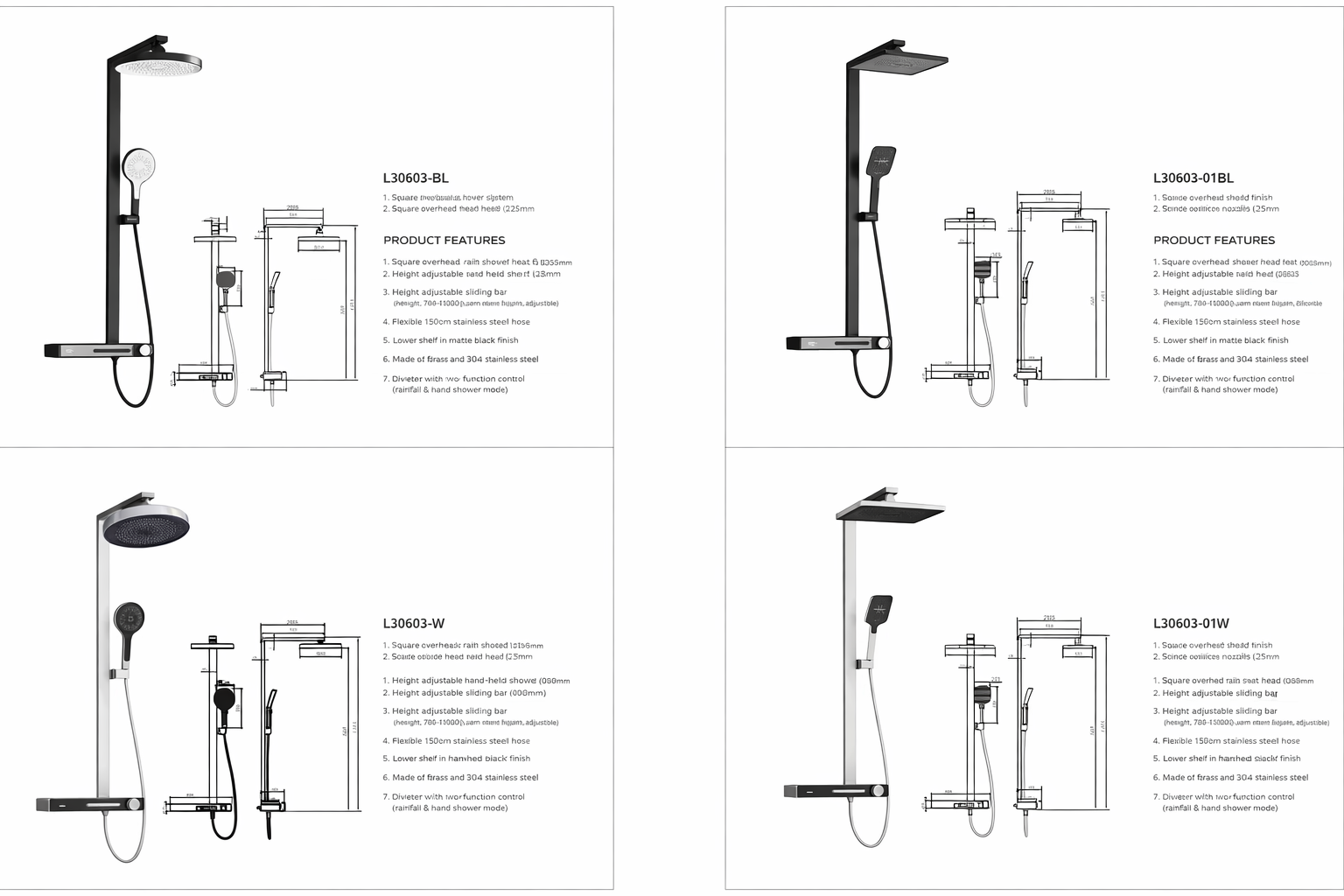 L30603 3-Functions Digital Thermostatic Shower Column | Brass Body | Anti-Scald Safety L30603 3-Functions Digital Thermostatic Shower Column | Brass Body | Anti-Scald Safety