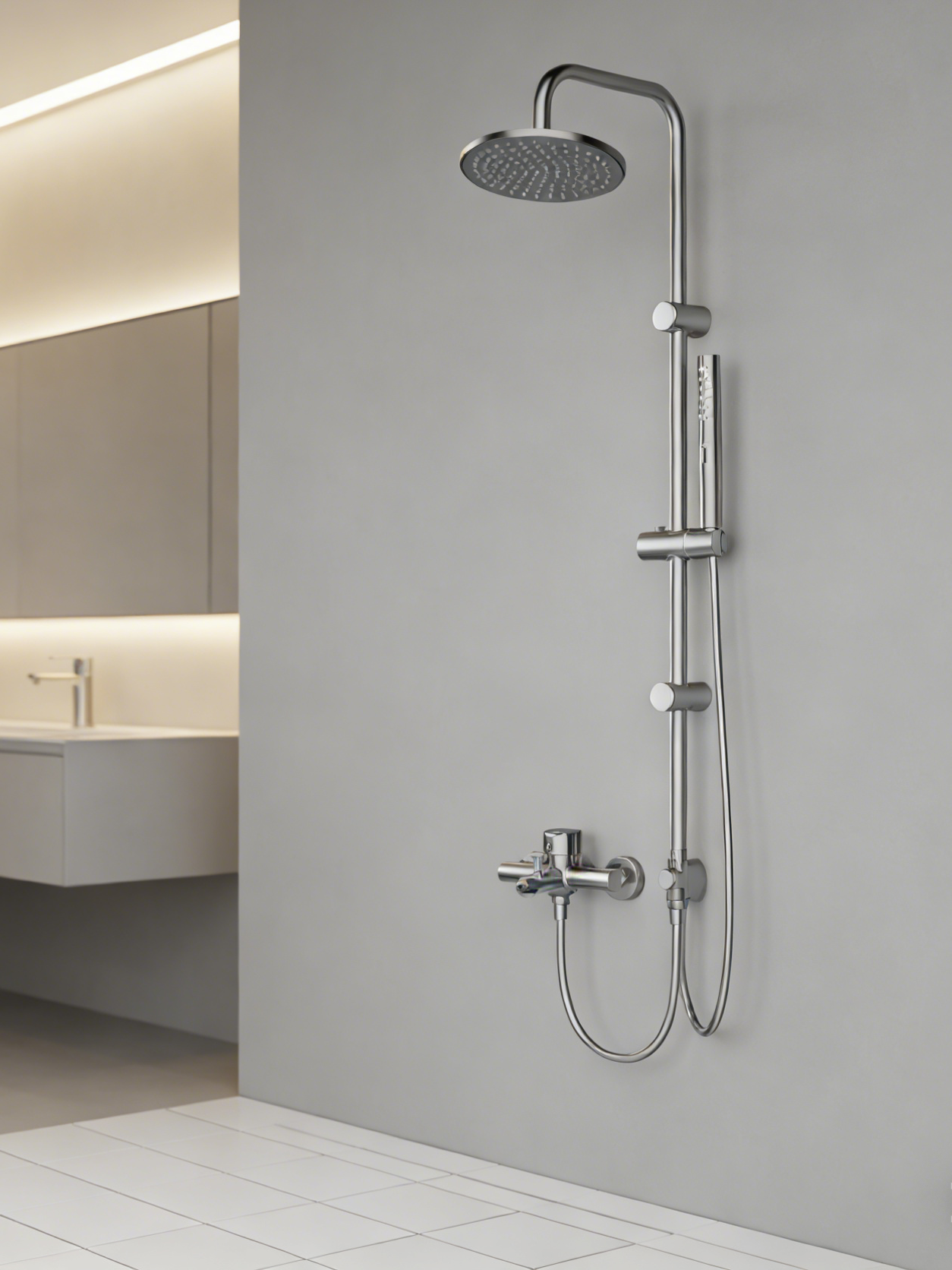 K18029 SUS304 Stainless Steel Bathtub Shower Set with 8'' Round Rain Shower