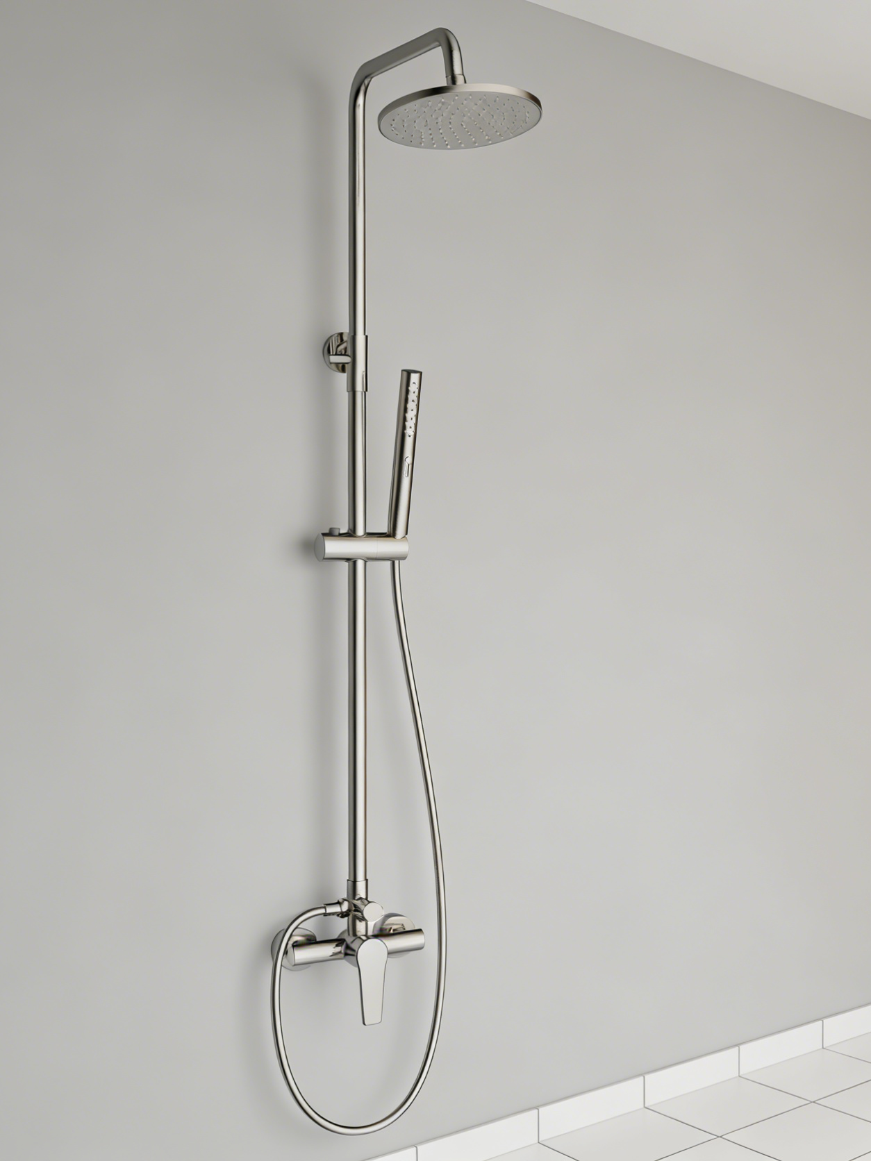 K18030 SUS304 Stainless Steel Dual Shower Set with 8'' Round Rain Shower K18030 SUS304 Stainless Steel Dual Shower Set with 8'' Round Rain Shower