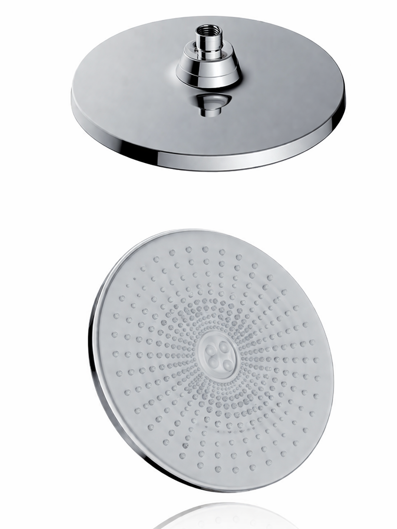 10 Inch Round Rain Shower Head ABS Chrome Top Shower with Silicone Nozzles – Model D17102-CW
