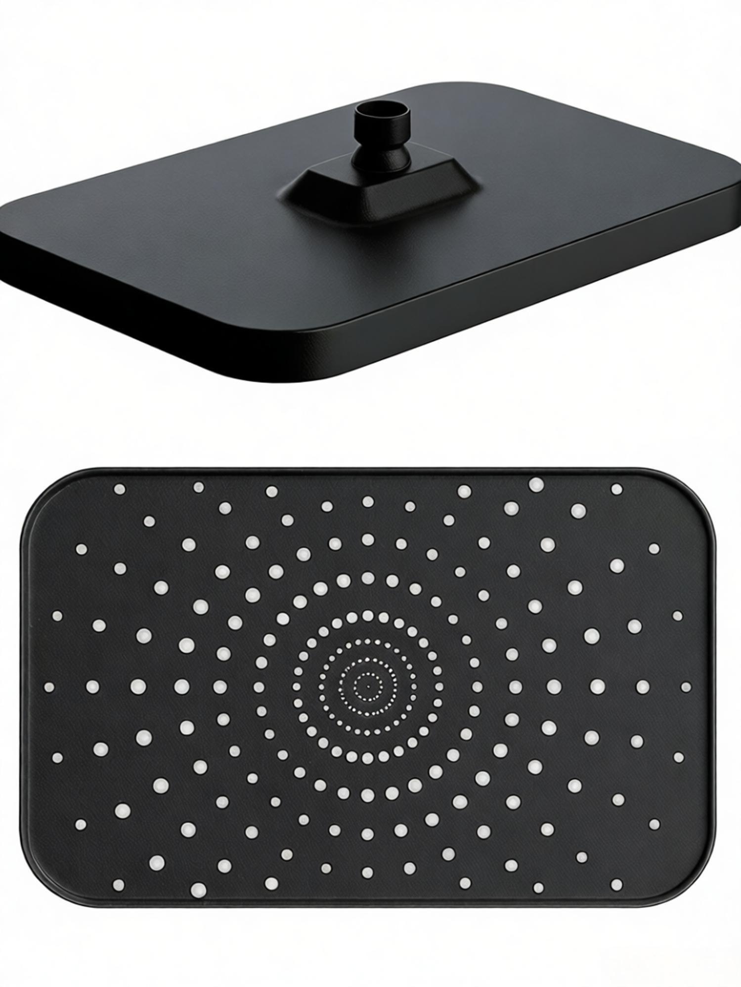 D16703 Rectangle Rain Shower Head Matte Black ABS High Pressure Ceiling Shower Head for Wholesale 