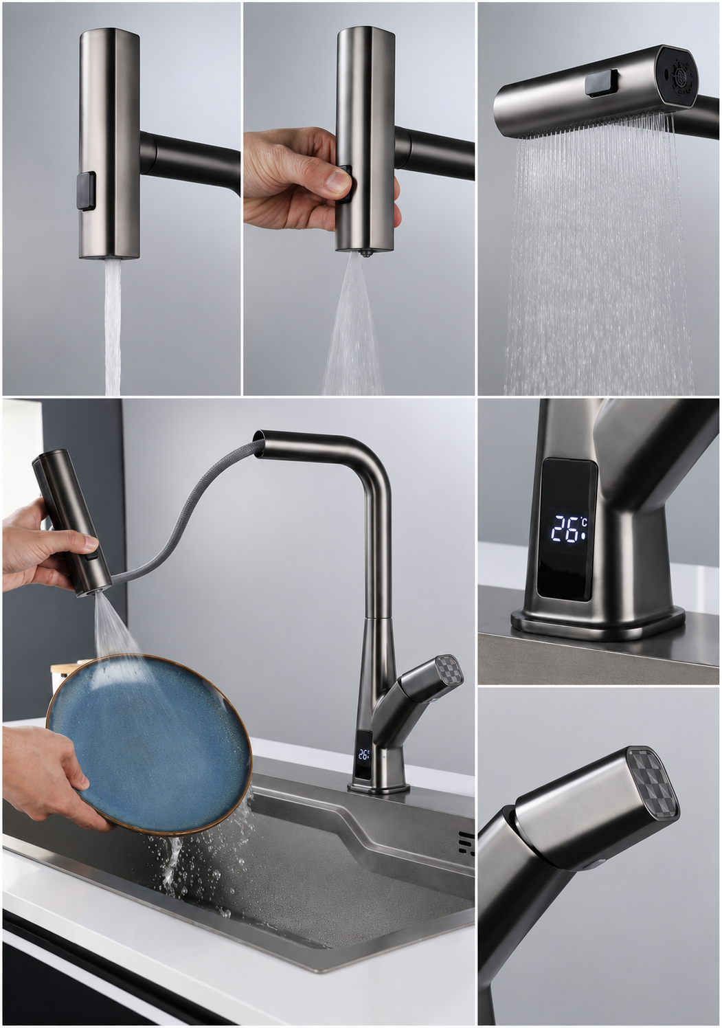 YT-241B Pull-Out Kitchen Faucet | 3 Spray Modes Waterfall Kitchen Faucet Manufacturer & OEM Supplier YT-241B Pull-Out Kitchen Faucet | 3 Spray Modes Waterfall Kitchen Faucet Manufacturer & OEM Supplier